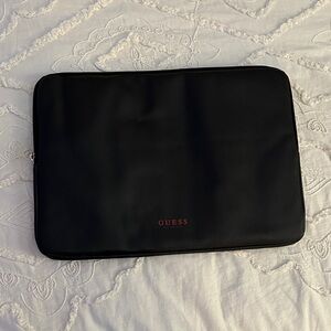Guess Black Laptop Sleeve with Red Logo Accent